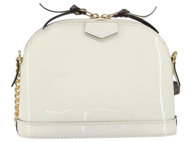 Louis Vuitton Alma Chain Vernis with Monogram Canvas Mini Blanc