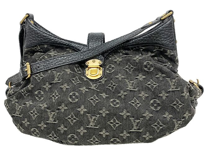 Borsa a tracolla Louis Vuitton Monogram Denim XS Nero