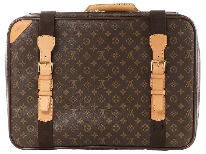 Borsa da viaggio Louis Vuitton Satellite 50 Monogram Canvas in marrone