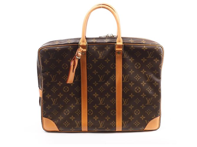 Sac à main Louis Vuitton Porte Document Voyages Monogram en marron M53361
