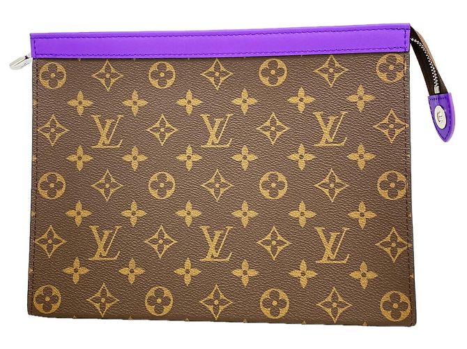 Louis Vuitton Monogram Pochette Voyage MM Clutch Bag Marron