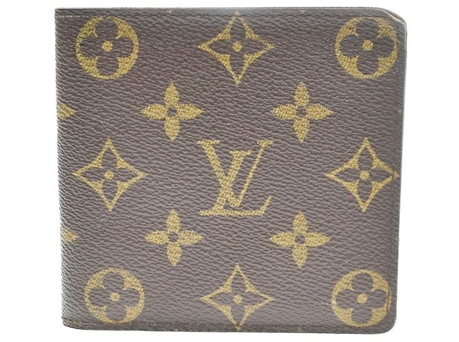 Cartera Louis Vuitton Marco Wallet NM Monogram Canvas Castaño