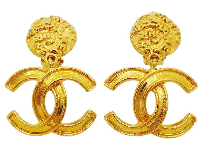 Chanel vergoldete Clip-Ohrringe