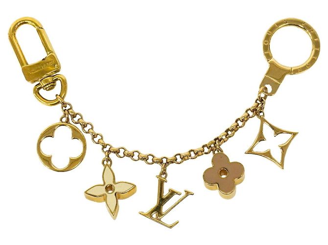 Portachiavi Louis Vuitton Fleur de Monogram Multicolore D'oro