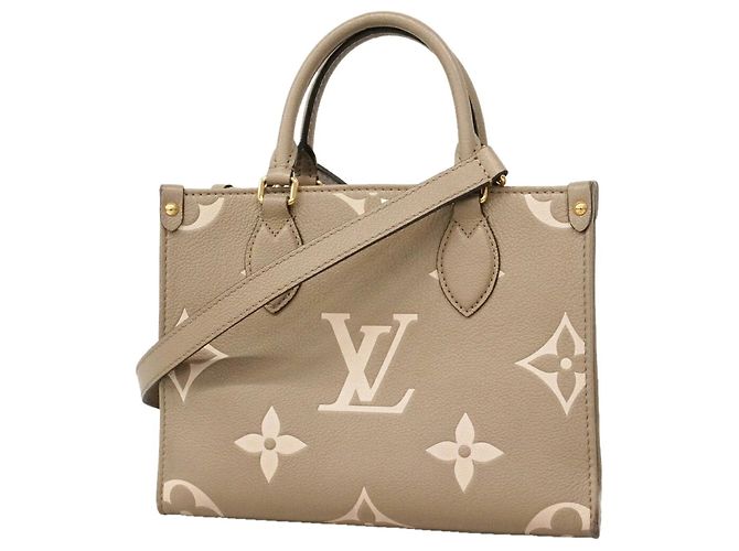 Louis Vuitton Monogram Empreinte Bicolor OnTheGo PM Handtasche Grau Roh