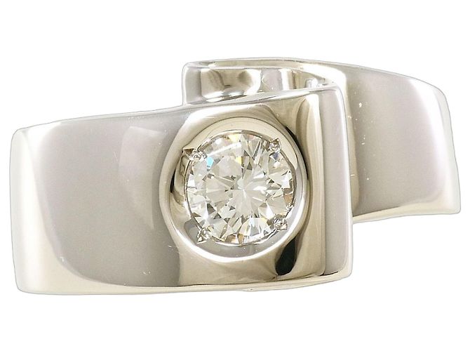 Autre Marque Anillo Alianza de Platino con Diamante