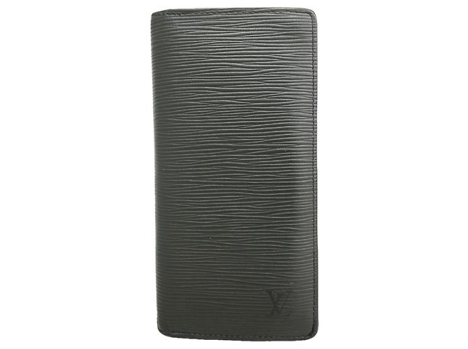 Brazza Louis Vuitton Epi Monogram Eclipse Long Wallet Black Blue