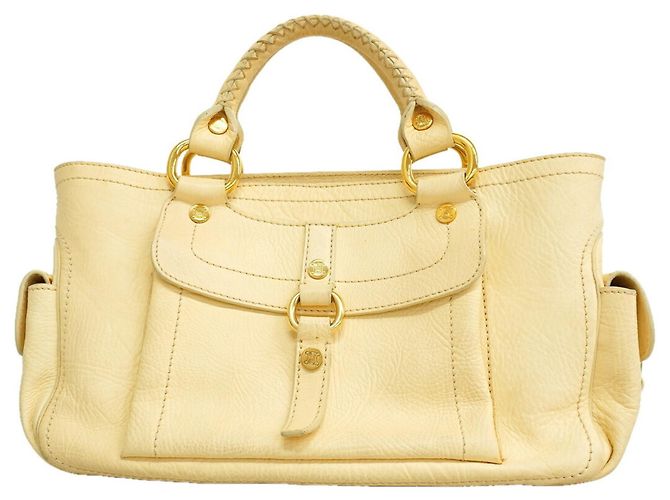 Céline Sac à main en cuir Celine Boogie Bag – Cream Écru