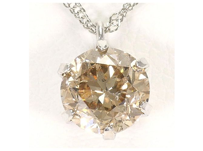 Autre Marque Collar de platino PT999 y diamantes marrones
