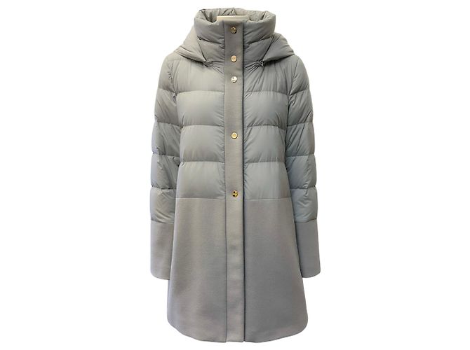 Cappotto Piumino Herno Grigio con Lana