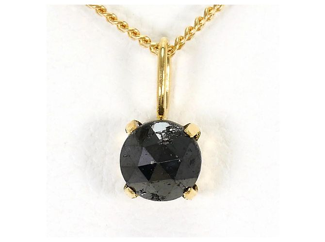 Autre Marque Collana in oro giallo 18K con diamante nero