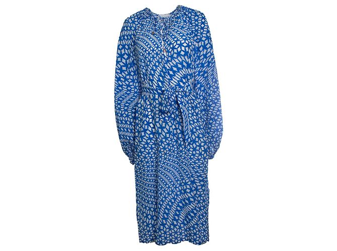 Autre Marque Phaeonia, abito grafico blu e bianco