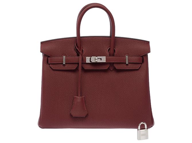 Hermès mala HERMES Birkin 25 em Couro Vermelho - 104007