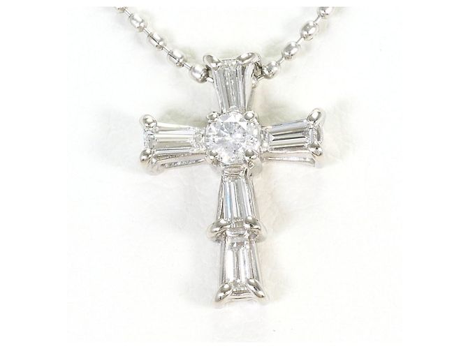 Autre Marque Platinhalskette mit Diamantanhänger