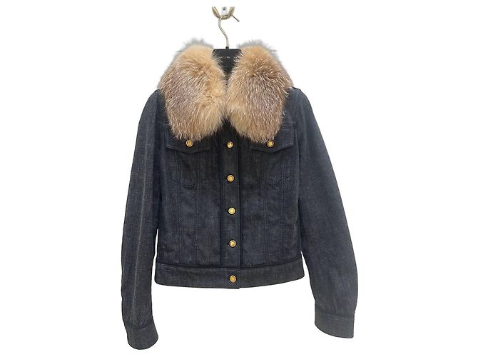 Louis Vuitton Denim Jacket  Gold Buttons Women’s Size 36 Pre-owned