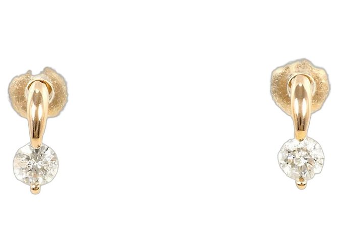 Autre Marque Orecchini a lobo in oro rosa 18K con diamanti