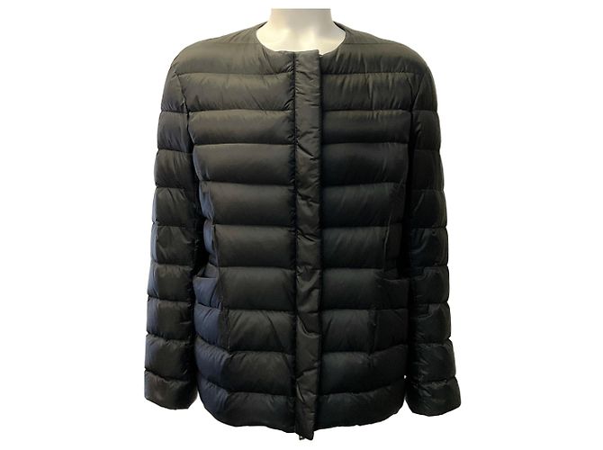 Chaqueta puffer sin cuello negra Jil Sander