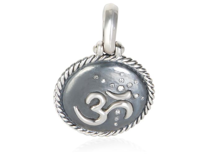 Pendente Amuleto Om in Argento Sterling e Diamanti David Yurman
