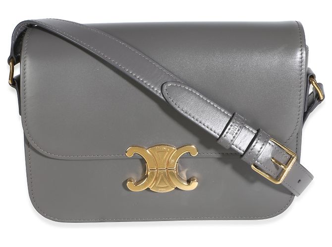Céline Bolsa Celine Teen Triomphe em couro de bezerro granulado e liso Marrom