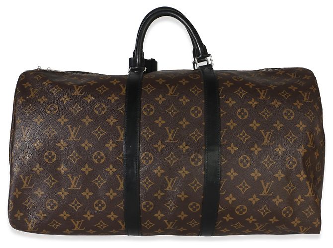 Louis Vuitton Monogram Macassar Canvas Keepall Bandouliere 55 Marrom