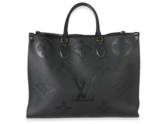 Louis Vuitton Black Giant Monogram Empreinte Onthego GM Schwarz
