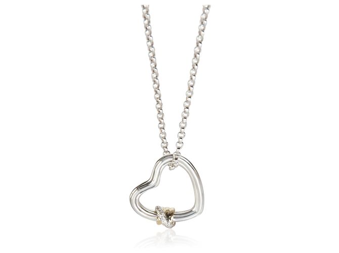 Autre Marque Pendente Cuore di Bambù John Hardy in Oro Giallo, Argento Sterling e Diamanti