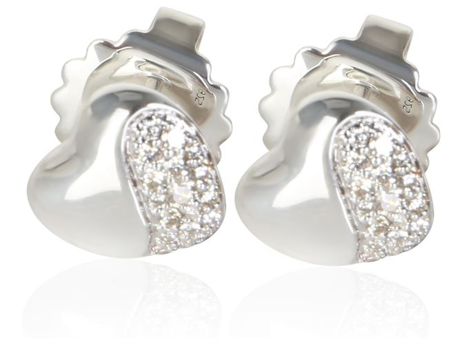Autre Marque Orecchini John Hardy Sterling Silver Diamond Pebble Heart