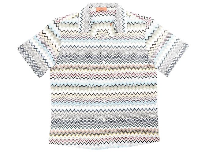 Missoni PATTERNED Kurzarmhemd in Grau x Multicolor, Größe 48 IT