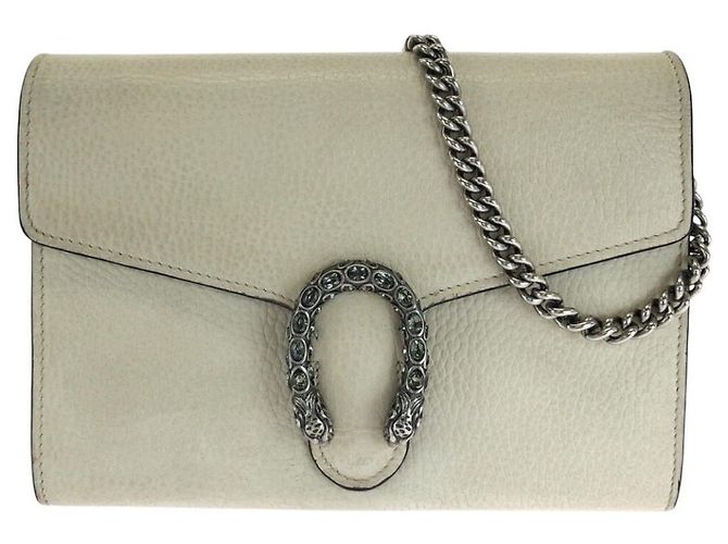Bolsa de Ombro Gucci Dionysus em Couro com Corrente Branco