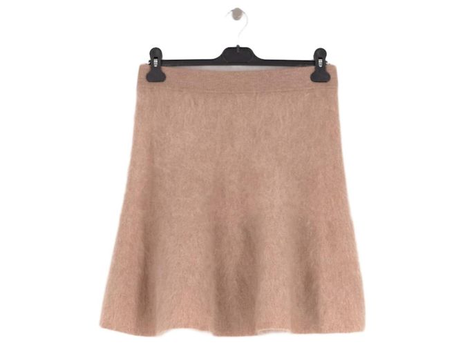 Autre Marque Falda midi acampanada beige de algodón SIX AMES