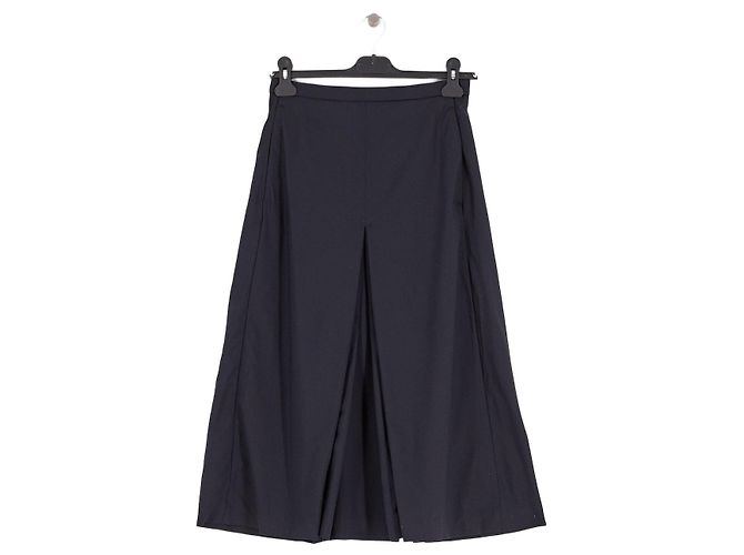 Cos Midirock mit Falten marineblau
