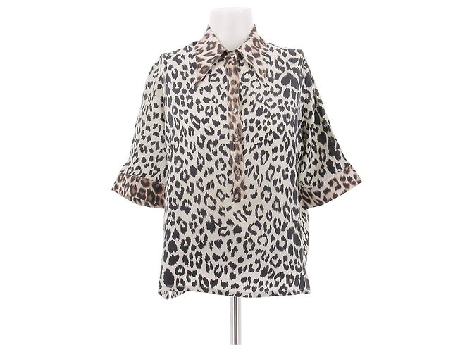 La Prestic Ouiston Blusa com padrão de leopardo