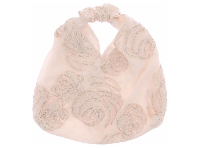 Autre Marque Bolso crema con strass Beige
