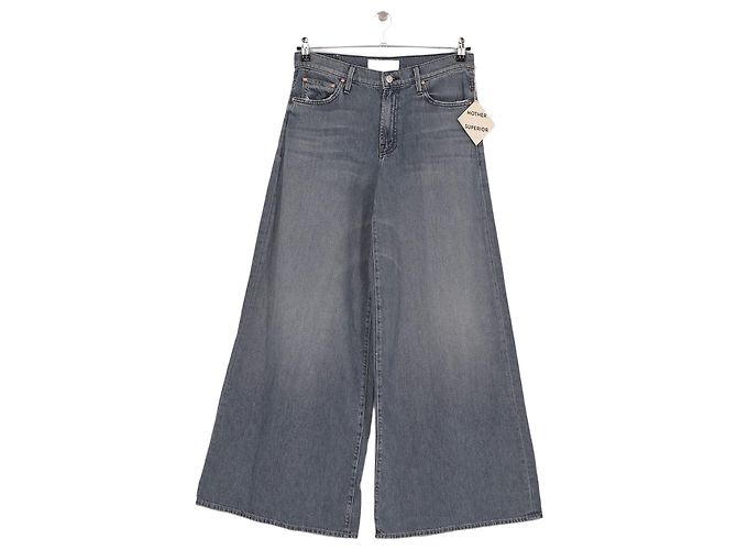 Jeans Mother de perna larga em algodão cinza Tamanho 29