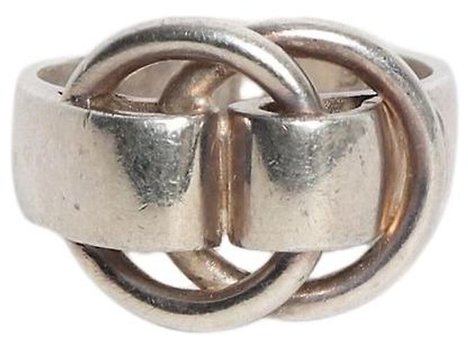 Hermès Silver Deux Anneaux Ring Silber