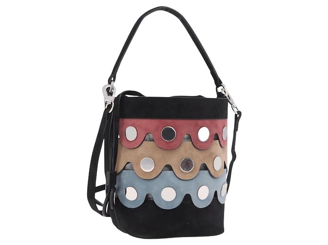 PIERRE HARDY Sac à épaule Suede 2way Black Silver