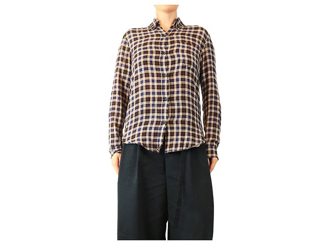 Isabel Marant Etoile Camicia a quadri blu navy - size UK 10