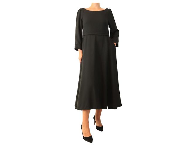 Autre Marque Esme Midi-Kleid Schwarz - size