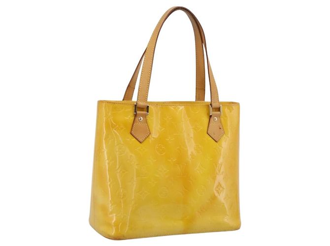 LOUIS VUITTON Bolsa Houston Monogram Vernis Lime Yellow M91055 LV