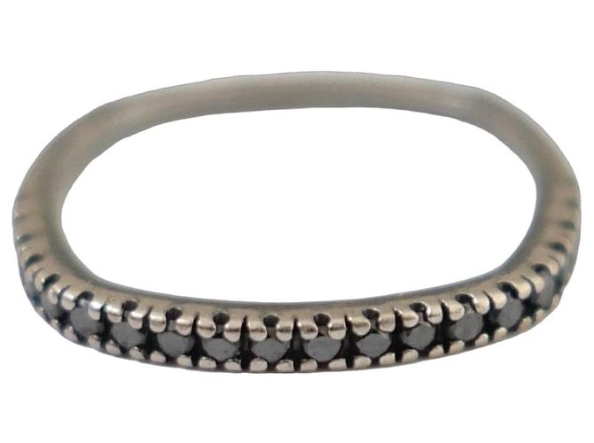 Autre Marque Anillo Alinka Half Infinity Diamante negro y 18oro blanco kt