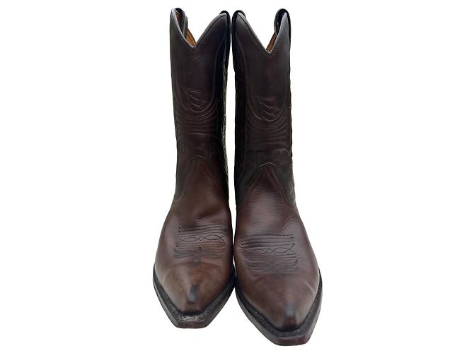 Autre Marque Sancho Botas Western de Cuero Marrón