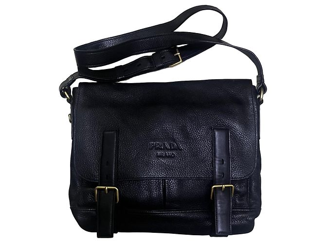 Sac messager Prada en cuir de cerf