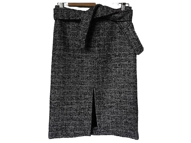Autre Marque ottod'Ame Tweed-Bleistiftrock Schwarz-Weiß