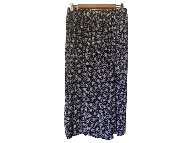 Autre Marque MANI Gonna lunga floreale blu e bianca