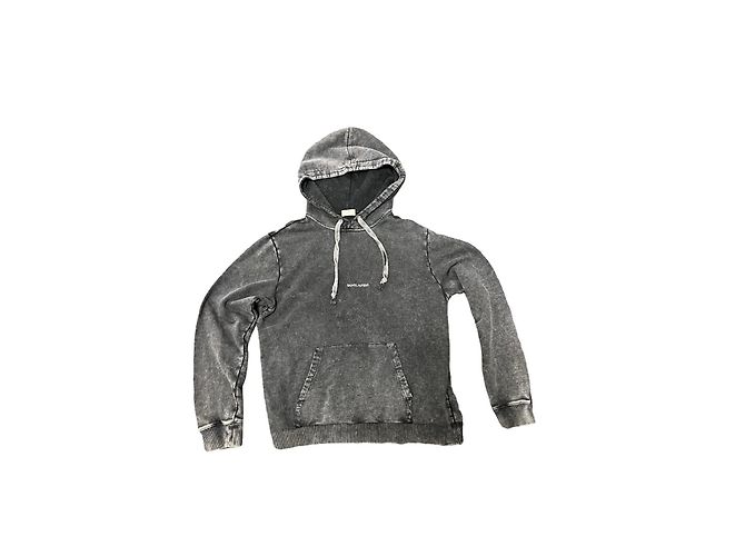 Saint Laurent Hoodie in gewaschenem Grau