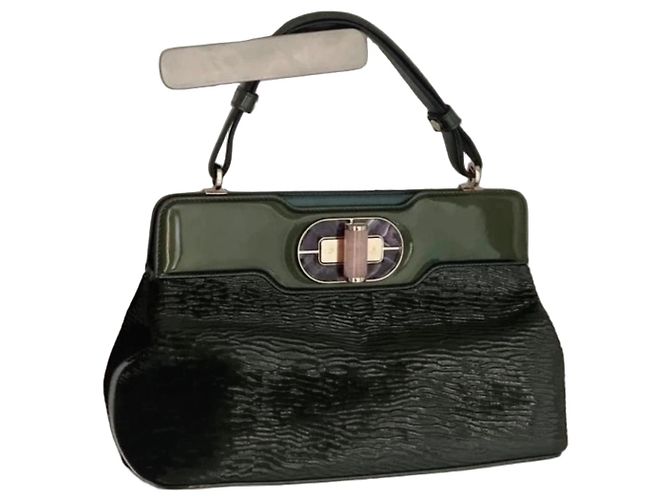 Sac à main Bulgari en cuir vert