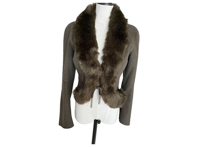 Thierry Mugler Giacca corta Mugler in lana e pelliccia