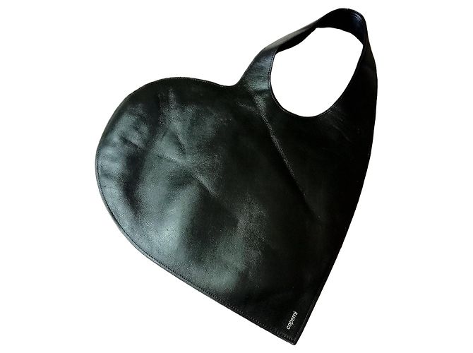 Coperni Bolsa de mão em forma de coração em couro preto