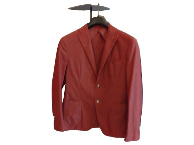 Autre Marque J.Key Men's Red Cotton Tailored Jacket