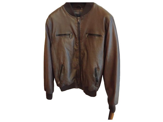 Autre Marque MARKUP braune Leder-Bomberjacke für Herren
